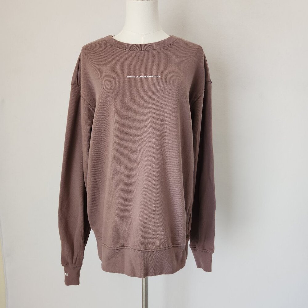 Unlabeled French Terry Pigment Wash Sweatshirt Crew Neck Cotton Blend Mauve